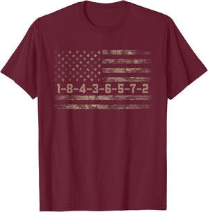 1-8-4-3-6-5-7-2 Firing Order Small Block Engine V8 T-Shirt - T-Shirt | Maroon