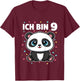 Ich Bin 9 - Süßes Panda Kindergeburtstag Junge Mädchen T-Shirt - T-Shirt | Maroon