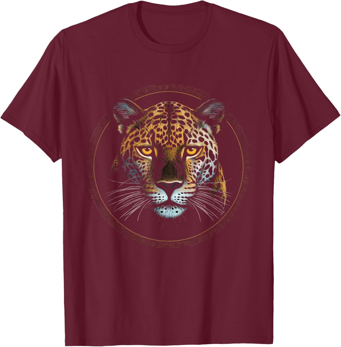 Jaguar Face Big Cat Lover Print Art Graphic Design Men Women Kids T-Shirt - T-Shirt | Maroon