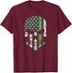 Green Thin Line USA Flag Skull Support Border Patrol Agents T-Shirt - T-Shirt | Maroon