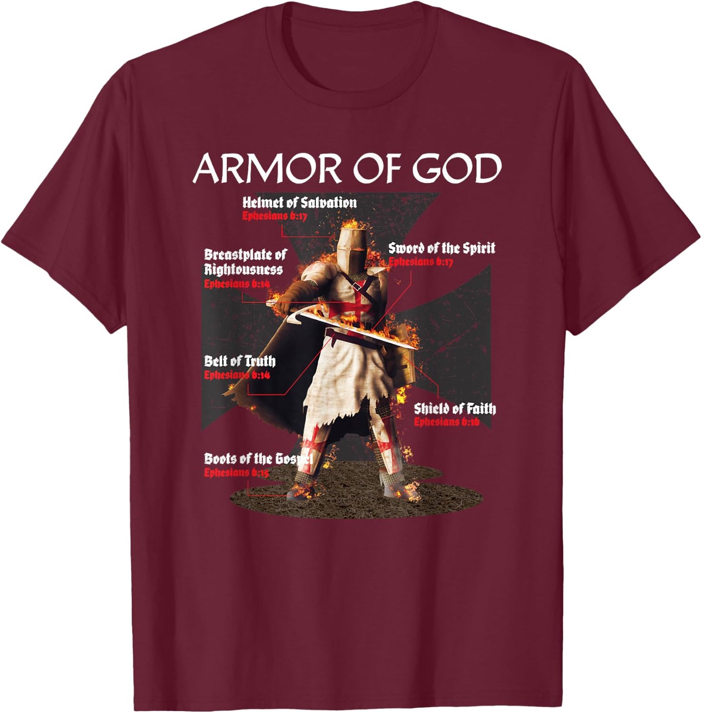 Cool Christian Graphic Religious Verse Gifts Him Men Sayings T-Shirt - T-Shirt | Maroon