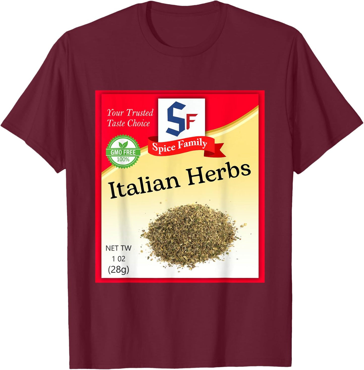 Italian Herbs Condiment Costume Holiday Spice Group Costumes T-Shirt - T-Shirt | Maroon