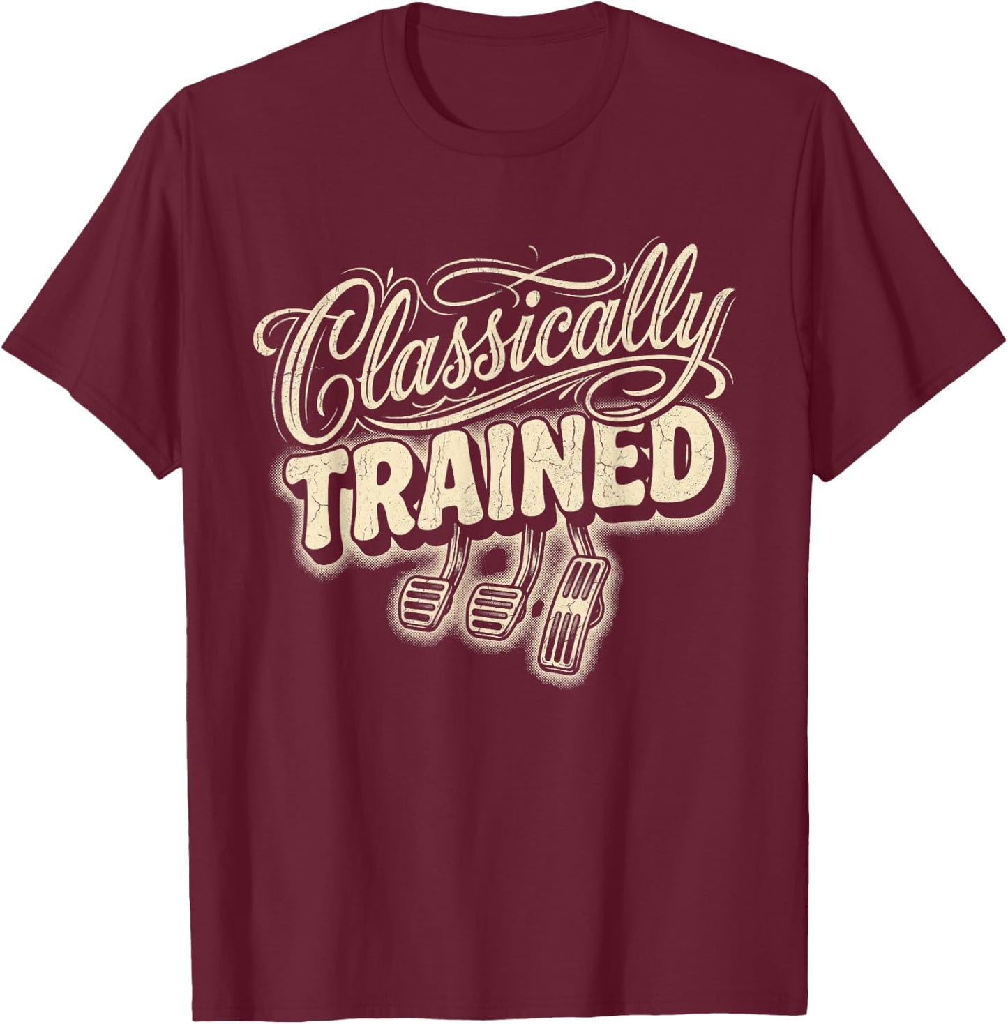 Classically Trained Retro Vintage Car Driving Auto T-Shirt - T-Shirt | Maroon