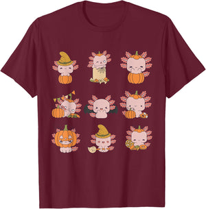 Funny Cute Lazy Halloween Costume Axolotl Toddler Kids T-Shirt - T-Shirt | Maroon