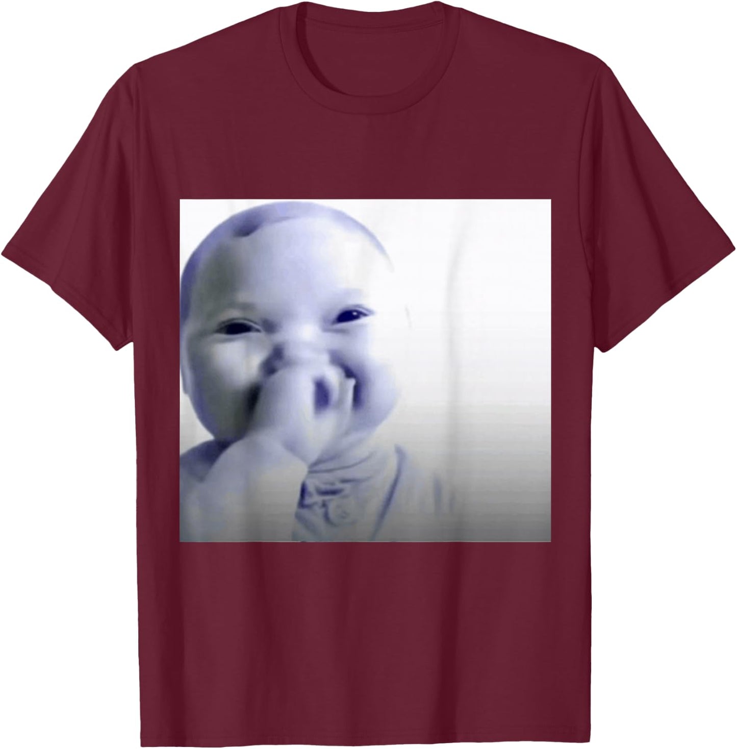 AI Baby Laughing Meme Say You Swear Baby Funny AI Baby T-Shirt - T-Shirt | Maroon
