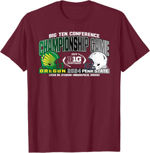 PSU Nittany Lions vs Oregon Ducks Big Ten Championship 2024 T-Shirt - T-Shirt | Maroon