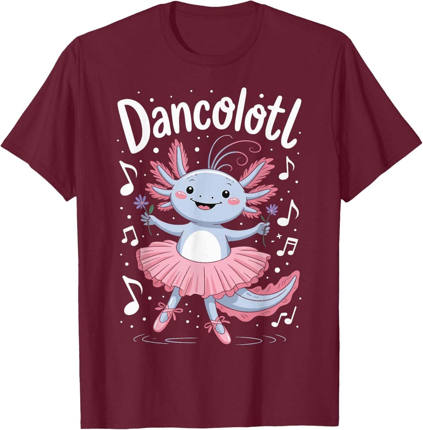 Dancolotl Axolotl Dancing T-Shirt - T-Shirt | Maroon