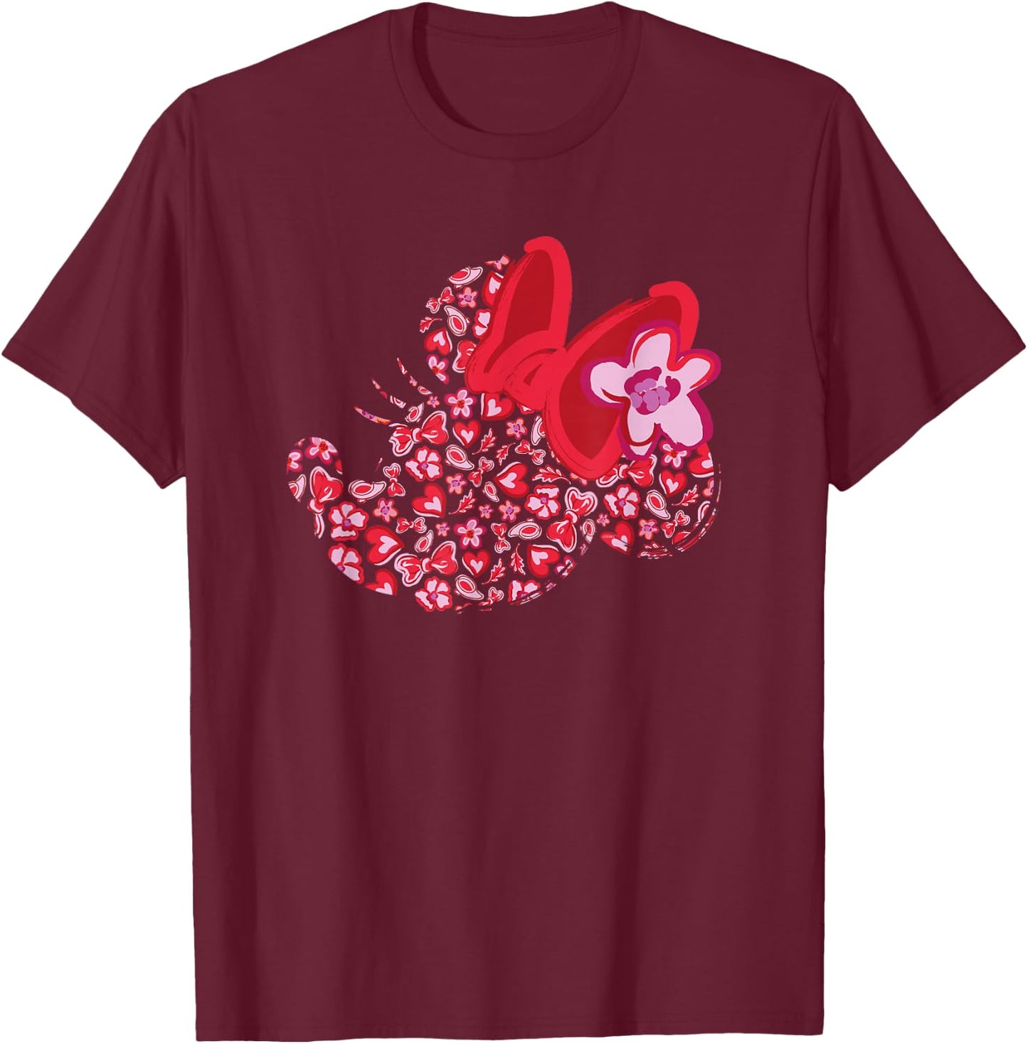 Disney Minnie Mouse Breast Cancer Awareness Silhouette T-Shirt - T-Shirt | Maroon