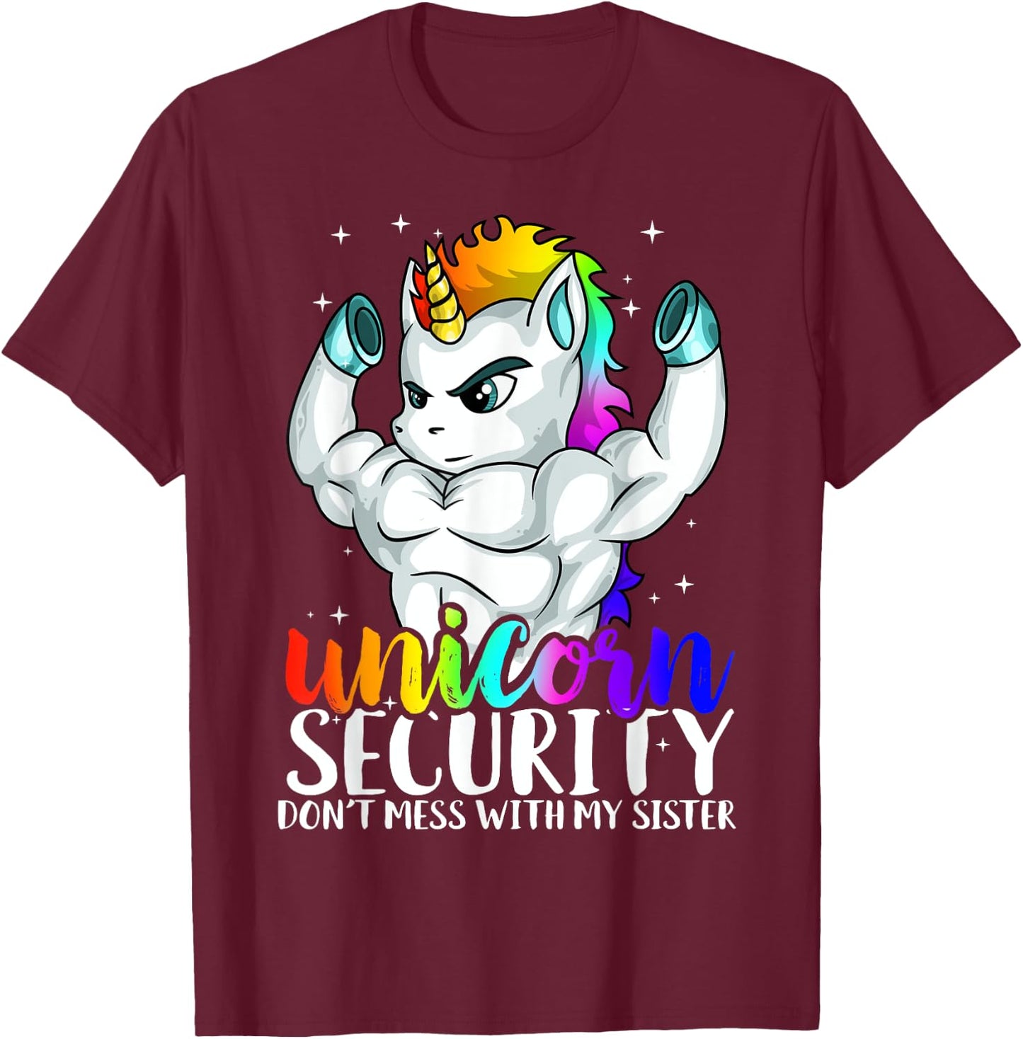 Unicorn safety not with my sister funny T-Shirt - T-Shirt | Maroon