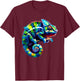 Chameleon Watercolour Iguana , black T-Shirt - T-Shirt | Maroon