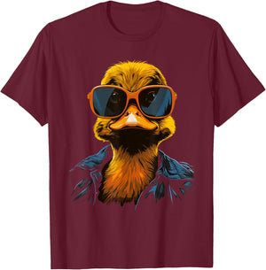 Cool Duck Women Kids Rubber Duck Lovers Sunglasses T-Shirt - T-Shirt | Maroon