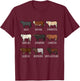 Type of Cow Breed Cattle Collection West Bulls Angus Farmer T-Shirt - T-Shirt | Maroon