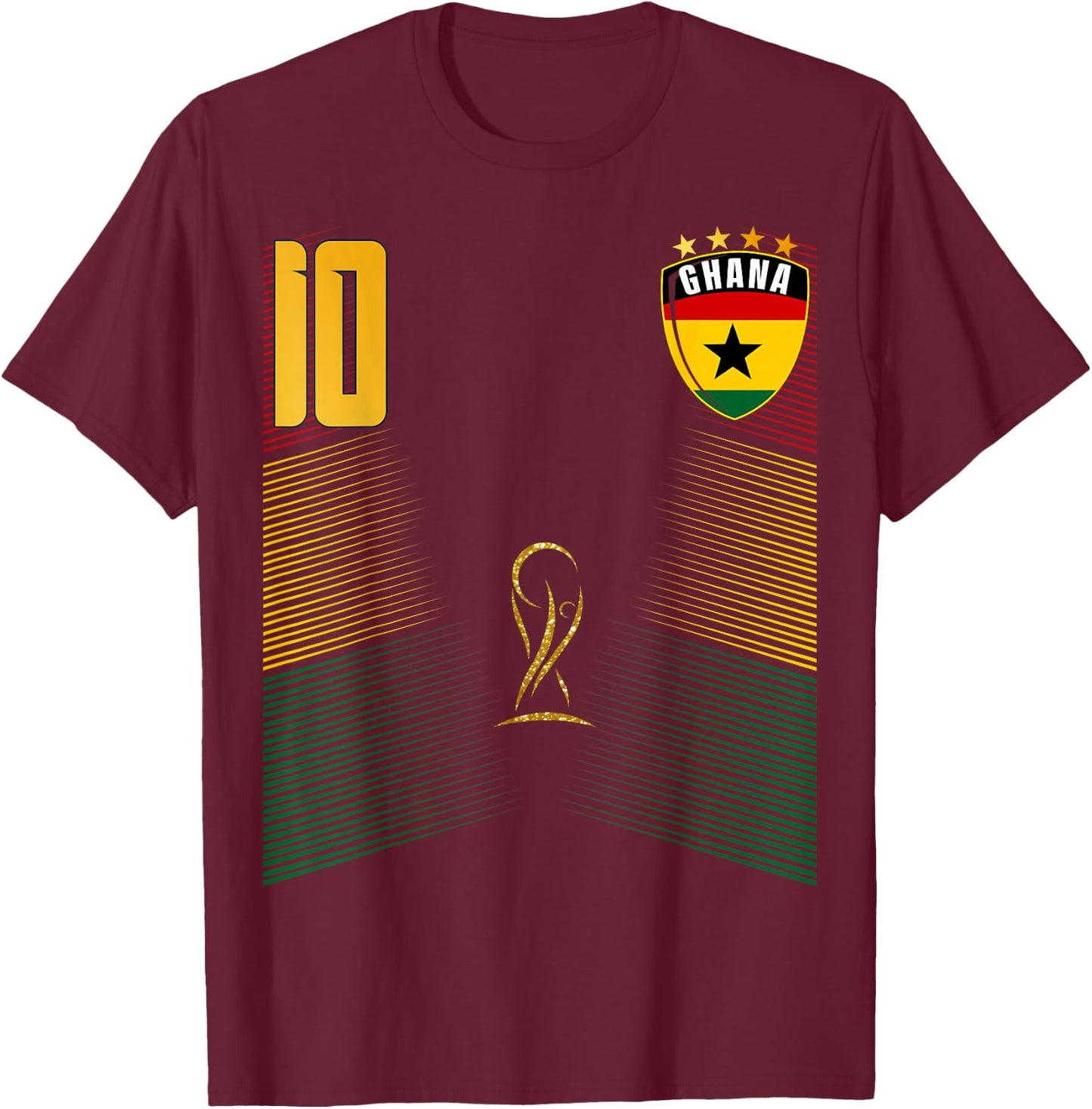 Ghana Flag Ghanaian Pride Lovers T-Shirt - T-Shirt | Maroon