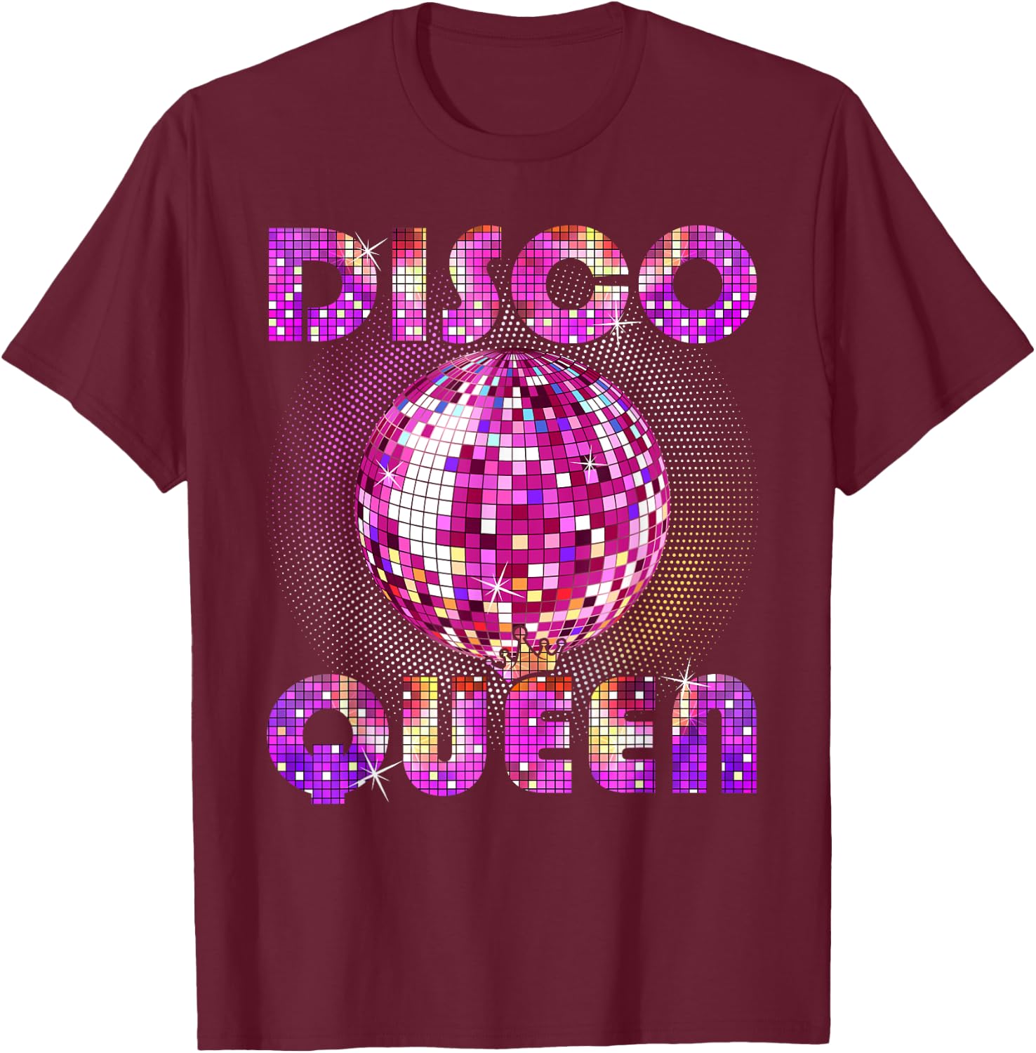 Disco Queen Art and Girls Radio Music Disco Dancing T-Shirt - T-Shirt | Maroon