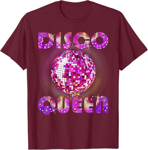 Disco Queen Art and Girls Radio Music Disco Dancing T-Shirt - T-Shirt | Maroon