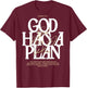 God Has A Plan Jeremiah 29 11 Bible Verse (on Back) T-Shirt - T-Shirt | Maroon