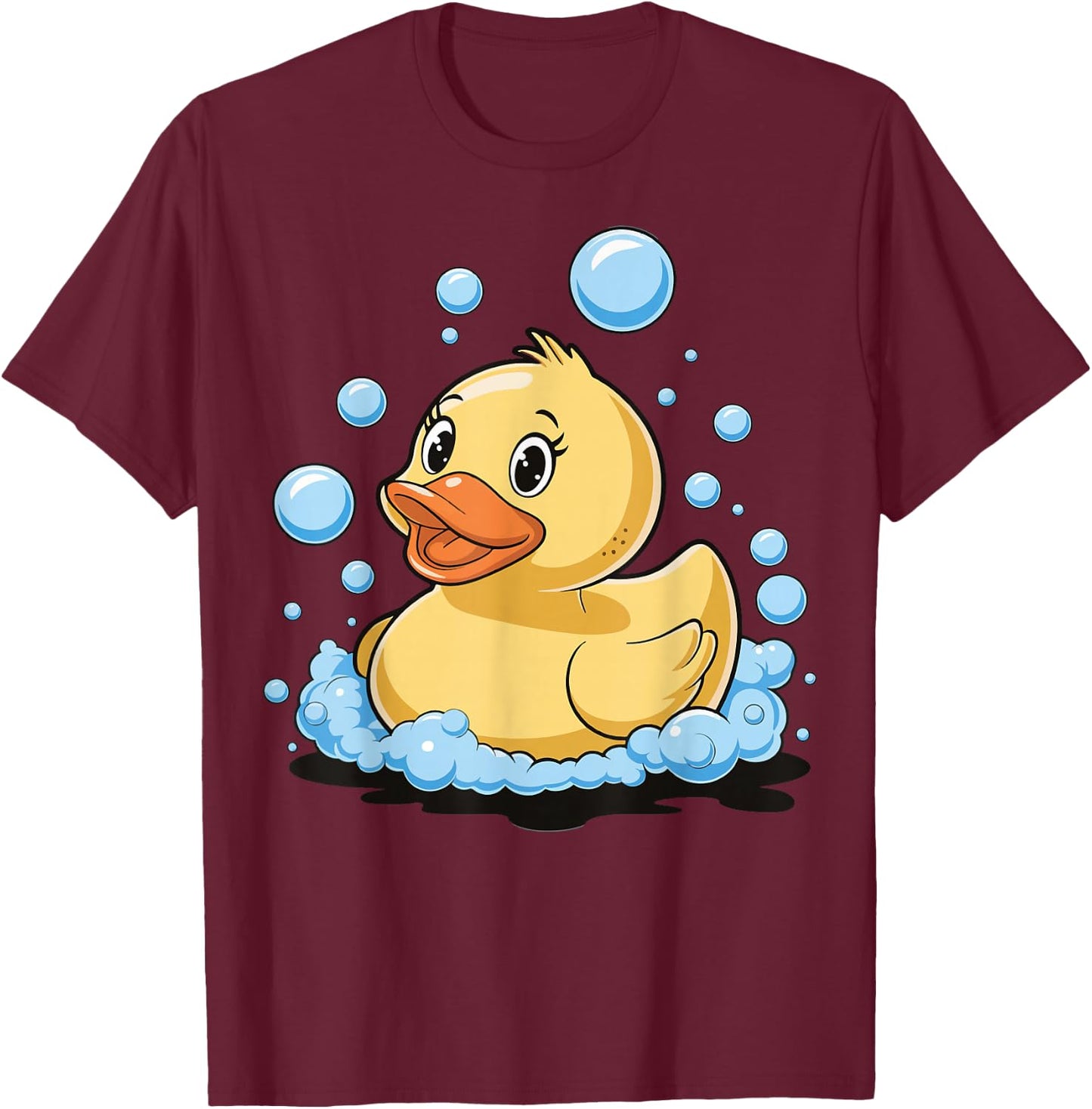 Rubber Duck Yellow Bath Duck T-Shirt - T-Shirt | Maroon