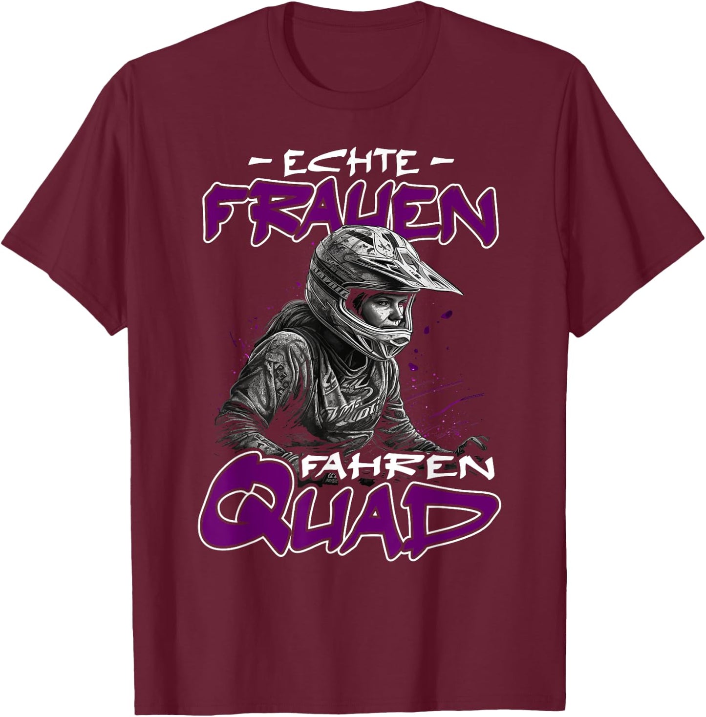 Quad Driver | Real Women Driving Qaud , black T-Shirt - T-Shirt | Maroon