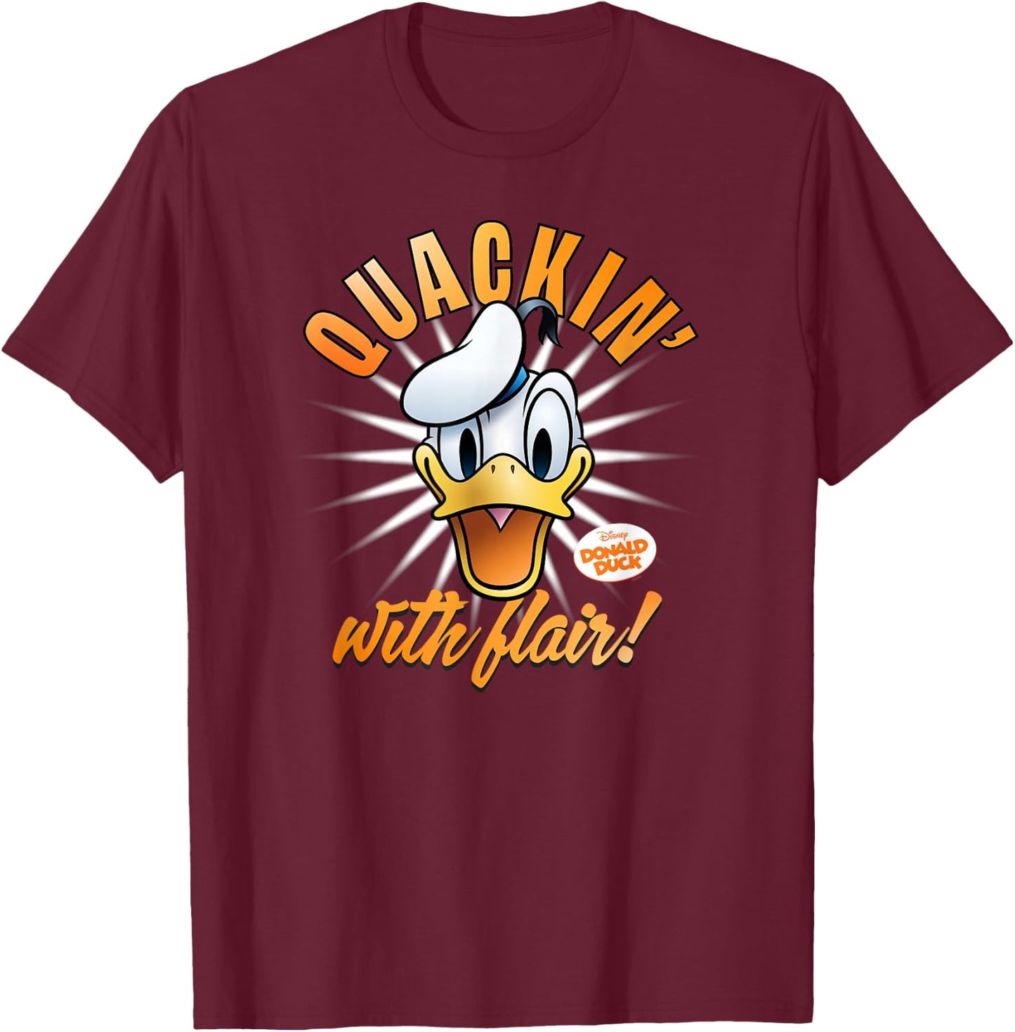 Disney Donald Duck 90th Anniversary Quackin’ with Flair! T-Shirt - T-Shirt | Maroon