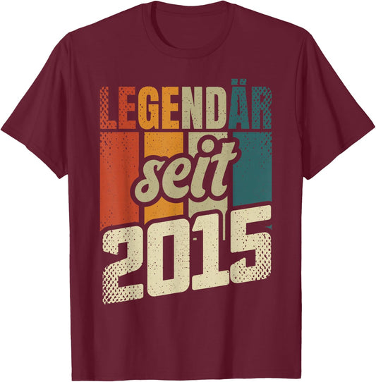 9th Birthday Boy Girl 9 Years 2015 Funny Gift , black T-Shirt - T-Shirt | Maroon