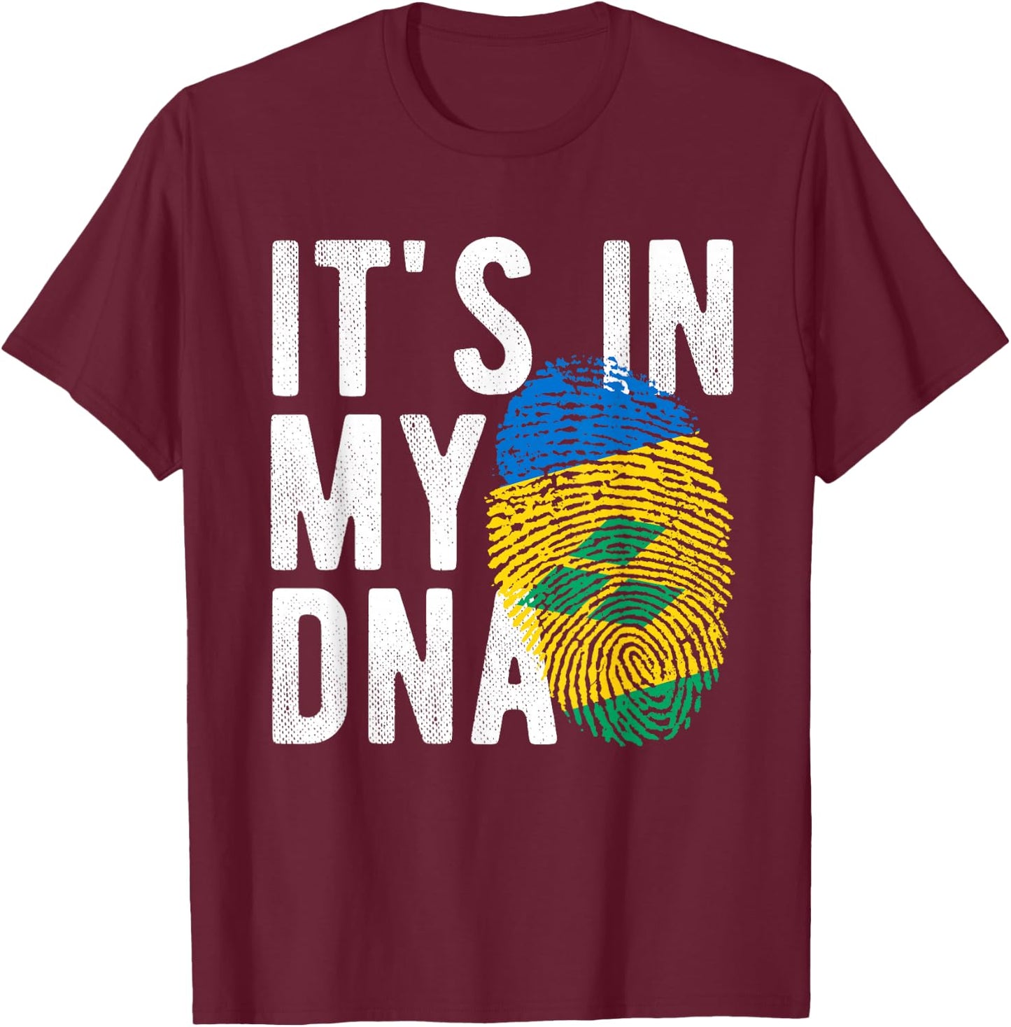 It's in My DNA St. Vincent and The Grenadines Flag T-Shirt - T-Shirt | Maroon