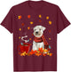Schnauzer Fall Red Scarf Autumn Leaf For Dog Lover Men Women T-Shirt - T-Shirt | Maroon