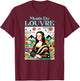 Louvre Museum Art Deco Mona Lisa , Black, S T-Shirt - T-Shirt | Maroon