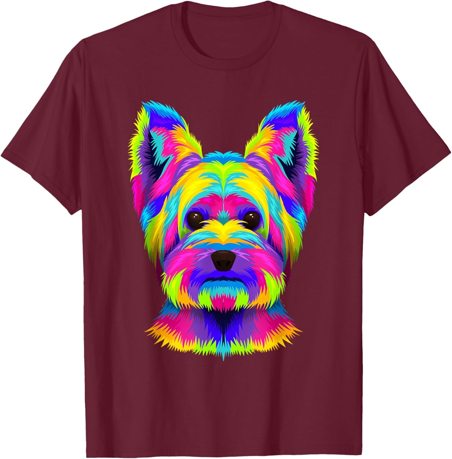 Funny Yorkshire Terrier Design Women Kids Yorkie Dog T-Shirt - T-Shirt | Maroon