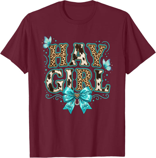 Cowgirl Leopard Cow Print T-Shirt - T-Shirt | Maroon