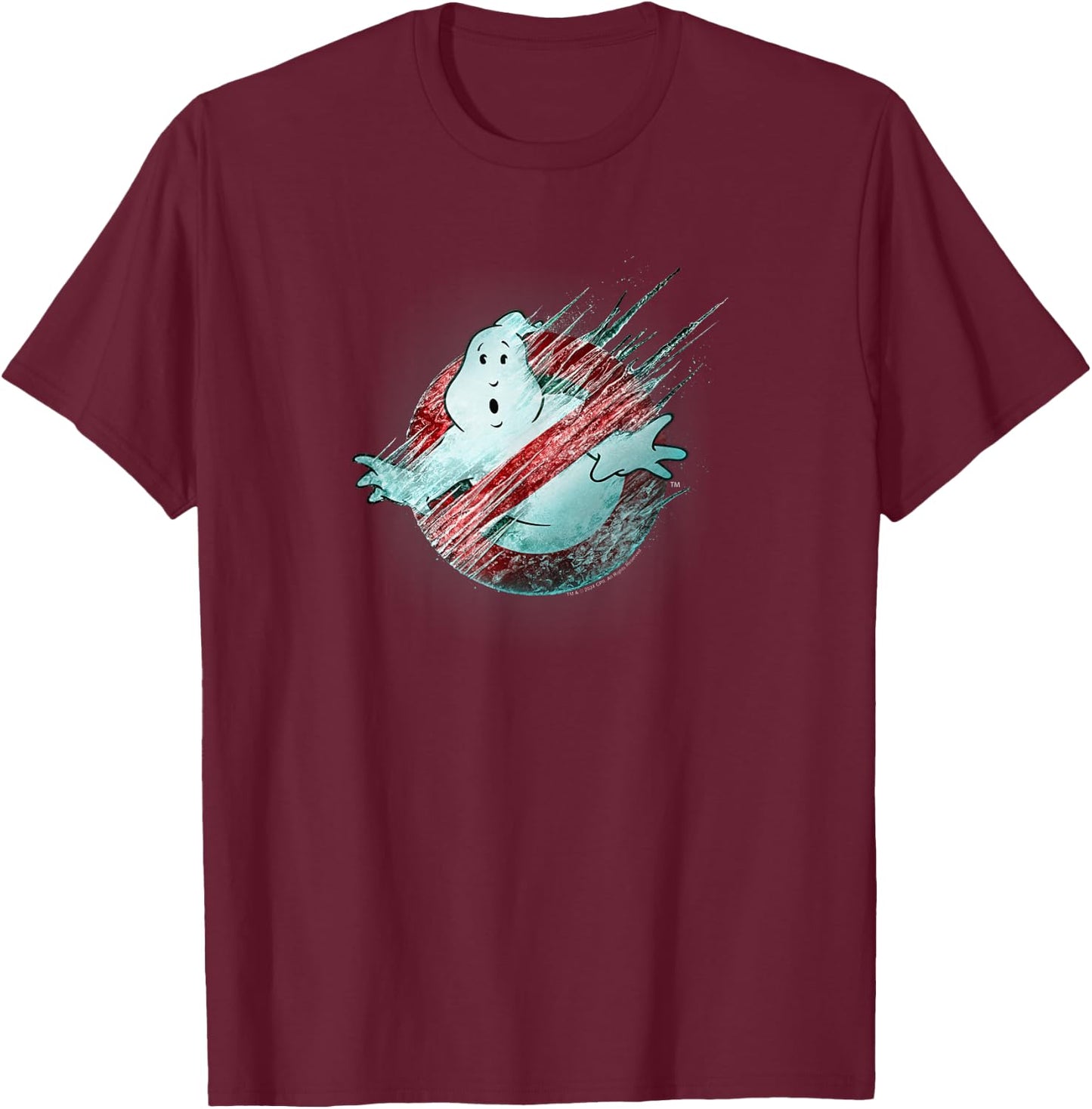 Ghostbusters: Frozen Empire Gefroren No Ghost Logo T-Shirt - T-Shirt | Maroon