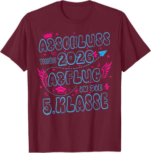 Abschluss Grundschule 2026 Einschulung 5.Klasse Mädchen T-Shirt - T-Shirt | Maroon