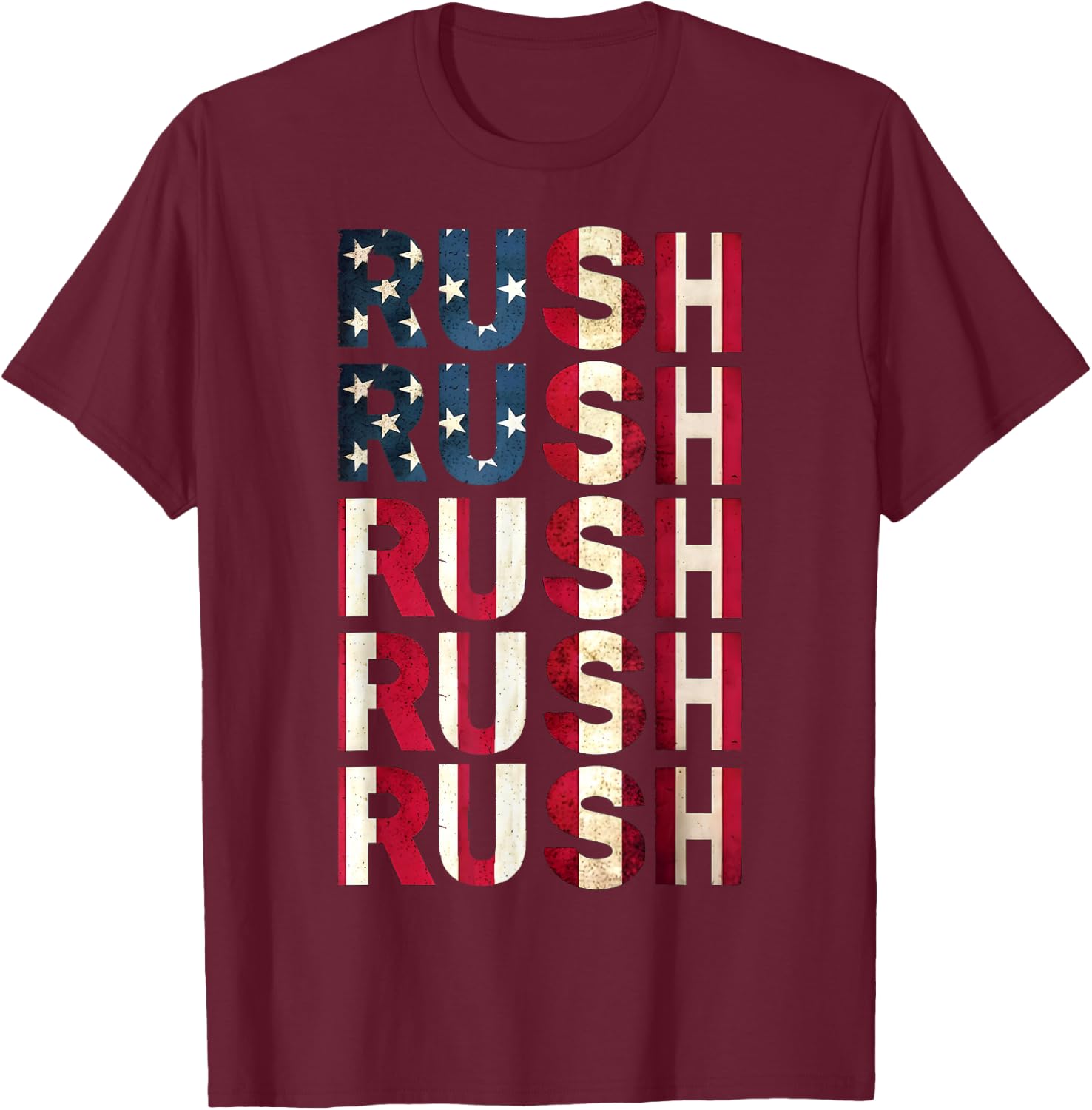Rush Name Vintage US Flag Hearts Gifts for Kids T-Shirt - T-Shirt | Maroon