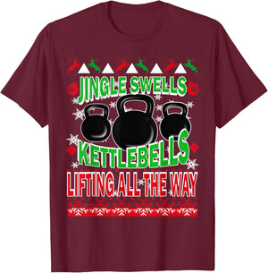 Ugly Christmas Gym Kettlebell Weightlifting Fitness Gift T-Shirt - T-Shirt | Maroon
