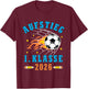 Kinder Schulkind 2026 Einschulung Erste Klasse Fußball Jungen T-Shirt - T-Shirt | Maroon