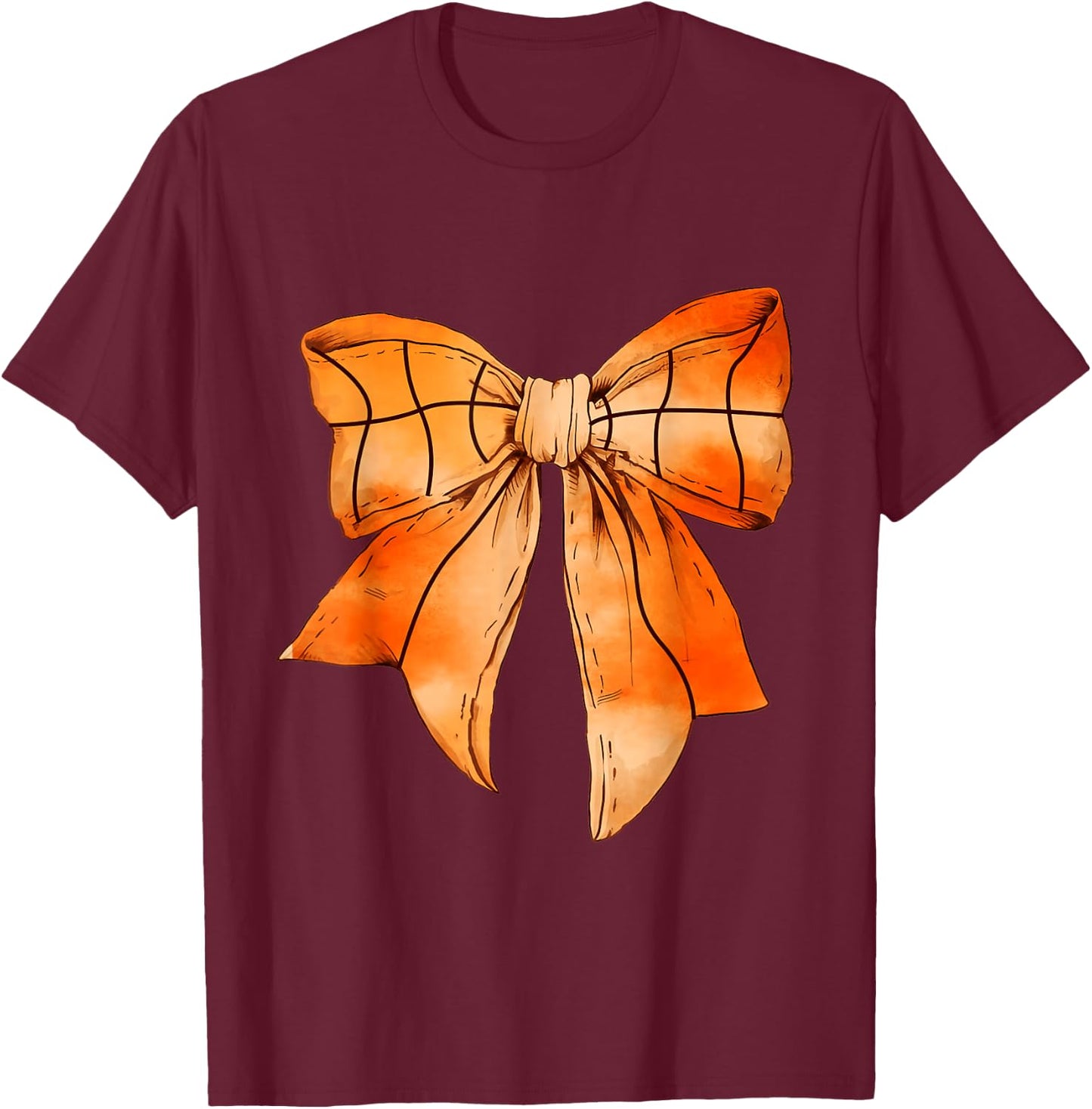 Basketball Mom Coquette Bow For Gameday T-Shirt - T-Shirt | Maroon