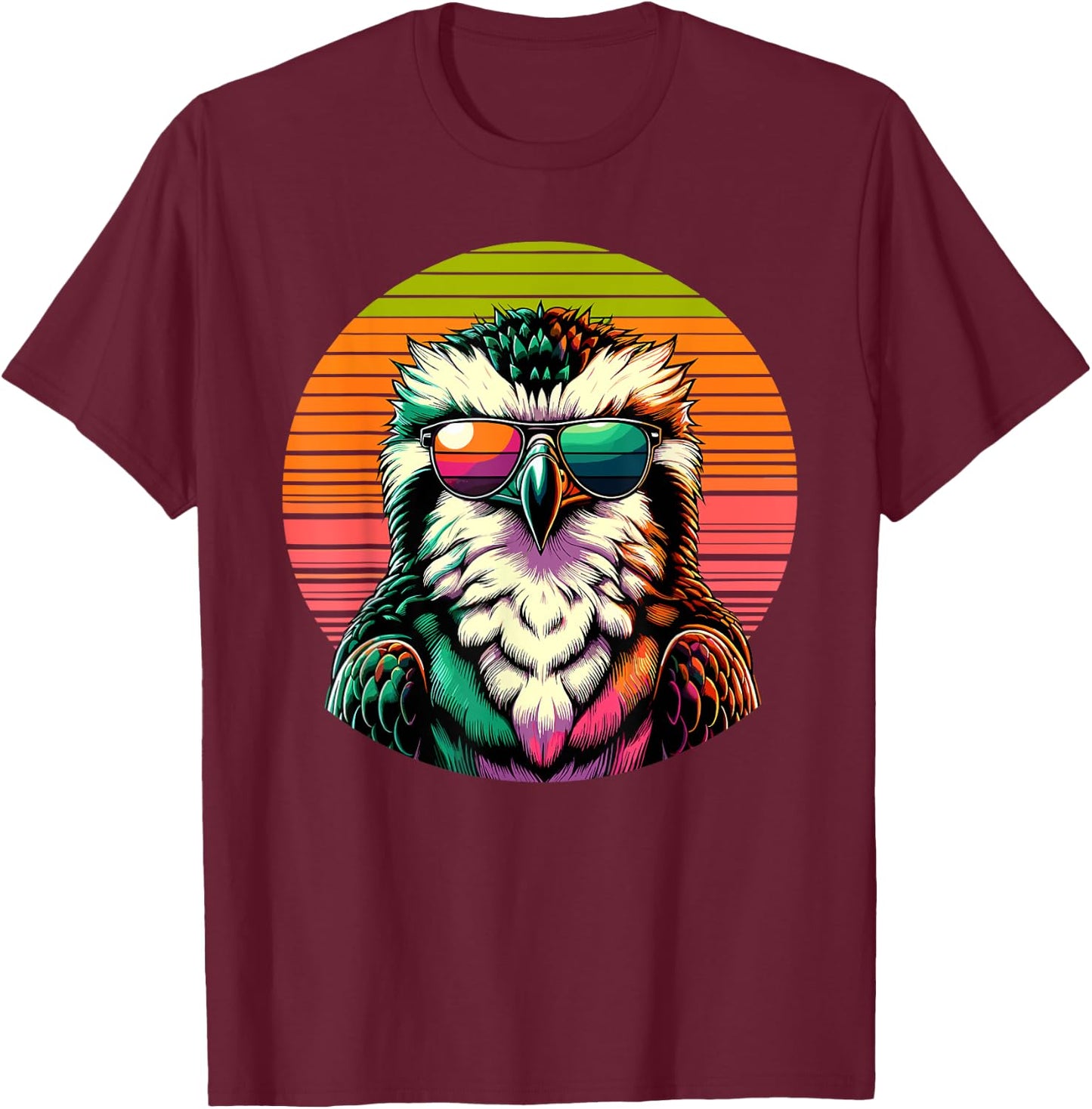 Retro Sunset Sunglasses Osprey Sea Hawk Ospreys T-Shirt - T-Shirt | Maroon