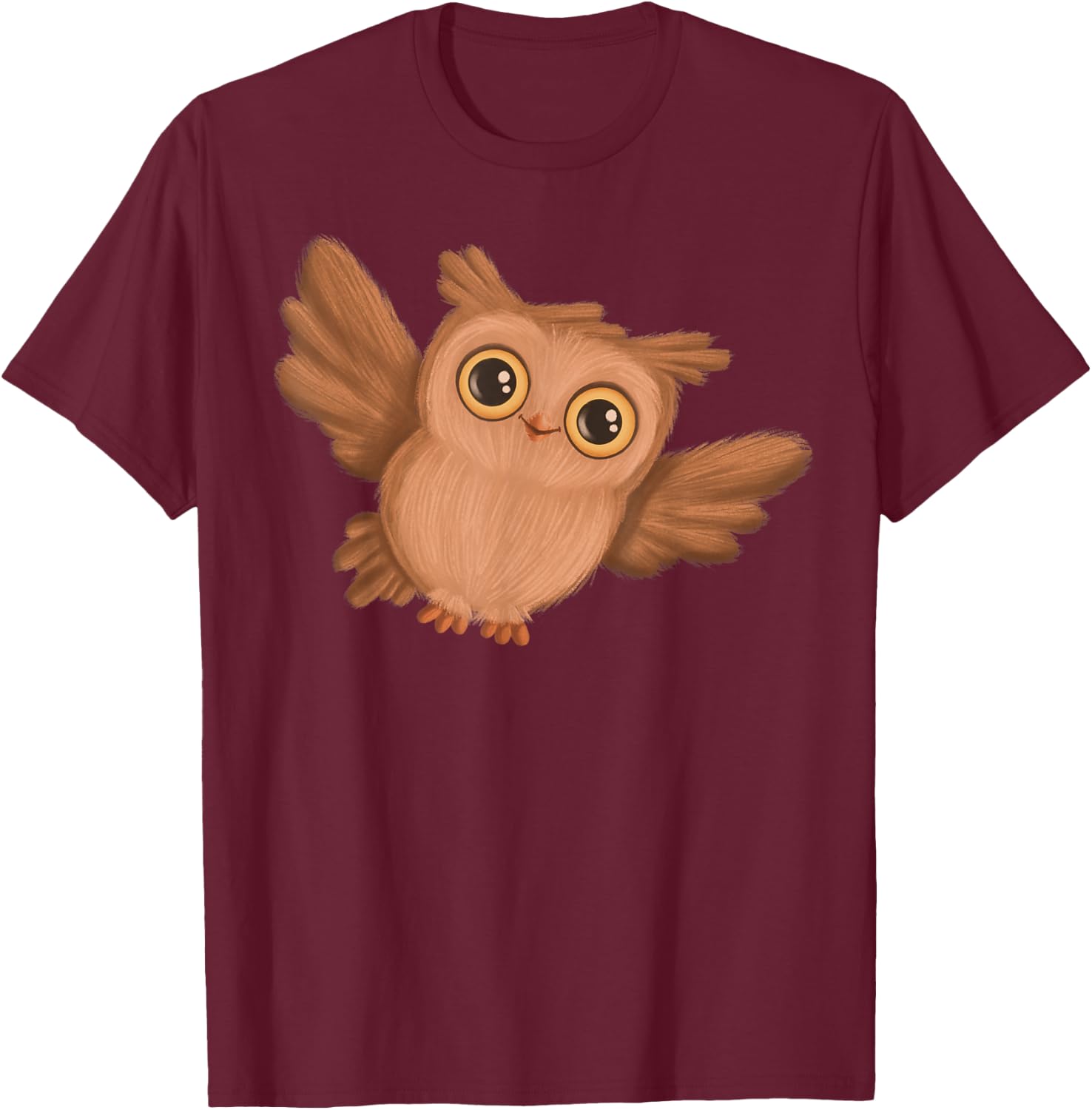 Funny and Cute Baby Owl T-Shirt - T-Shirt | Maroon