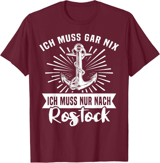 Rostock Spruch Rostockerin Ostsee Urlaub Rostocker , -Erwachsene, Schwarz, S, Kurzarm, U-Ausschnitt, Klassisch, Rostocker Souvenir, Ostseeurlaub, Ostseeküste, Rostock T-Shirt - T-Shirt | Maroon