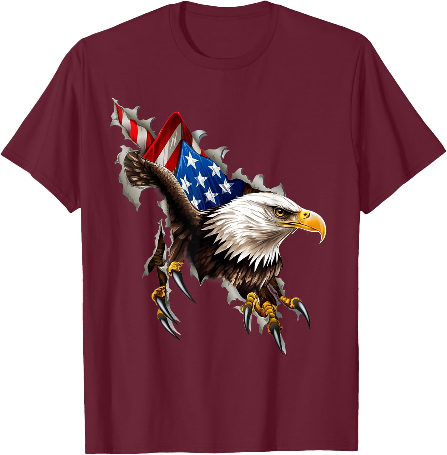 American Bald Eagle USA Flag Shirts 4th of July USA Eagle , black T-Shirt - T-Shirt | Maroon