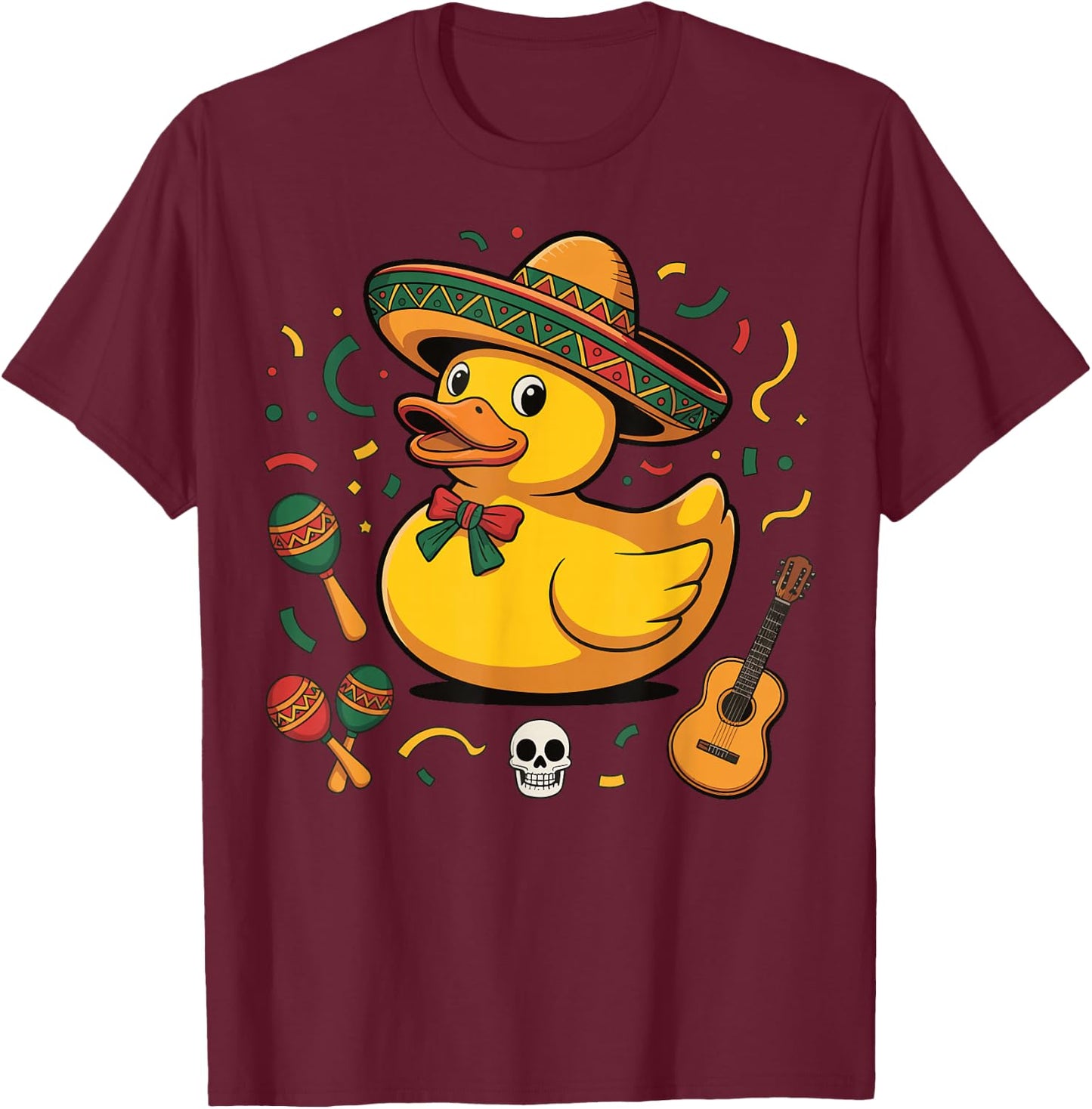 Rubber Duck Cinco De Mayo T-Shirt - T-Shirt | Maroon