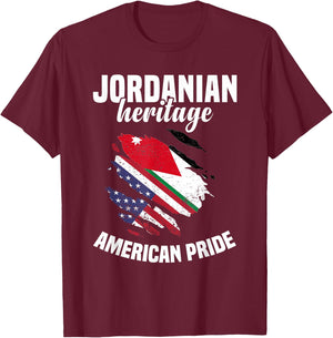 Jordan Flag Outfit American Flags US Uniform Jordanian T-Shirt - T-Shirt | Maroon