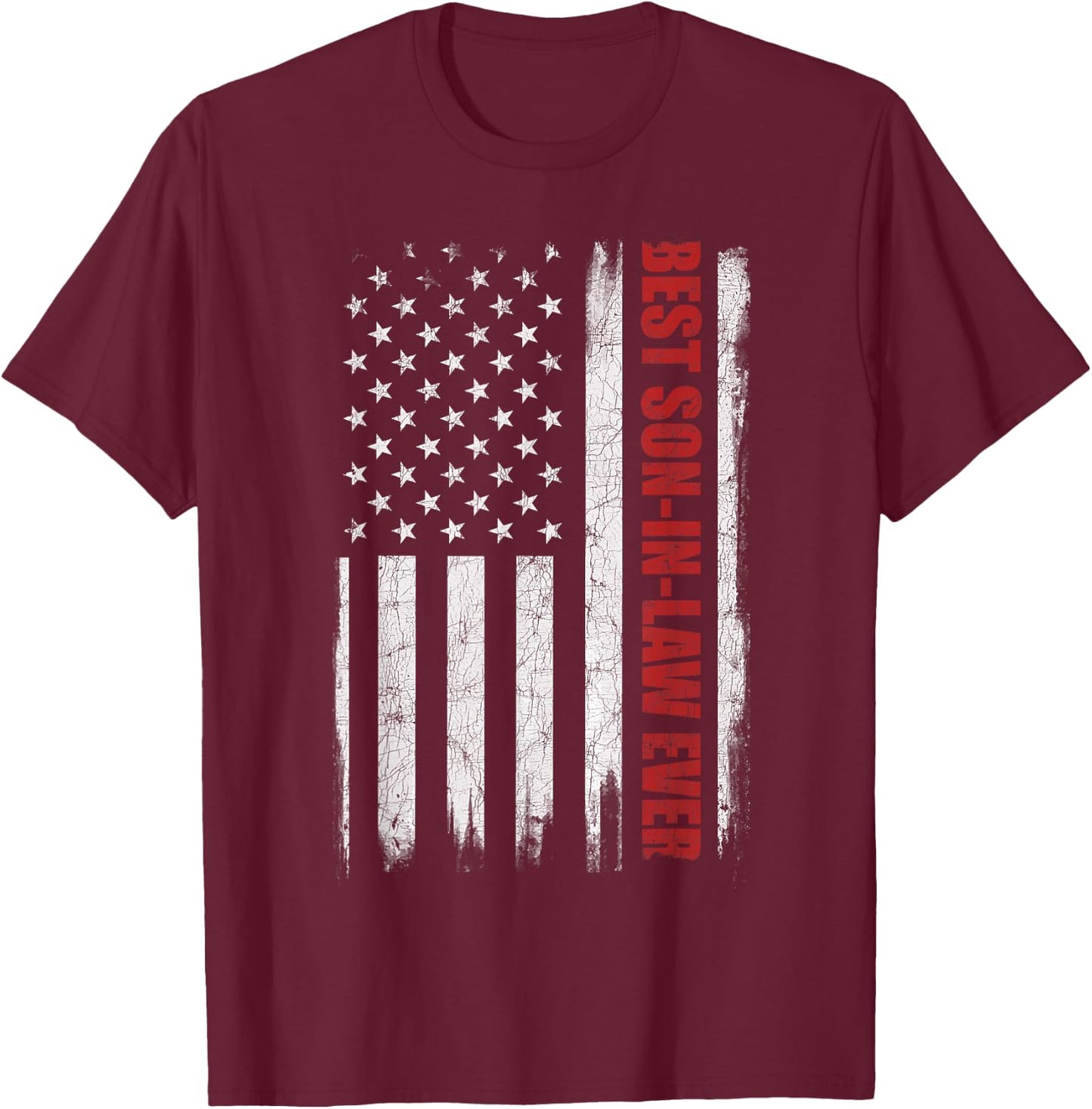 Funny Best Son In-Law Ever, US American Flag Son In-Law Men T-Shirt - T-Shirt | Maroon