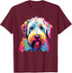 Watercolor Colorful Irish Soft Coated Wheaten Terrier T-Shirt - T-Shirt | Maroon