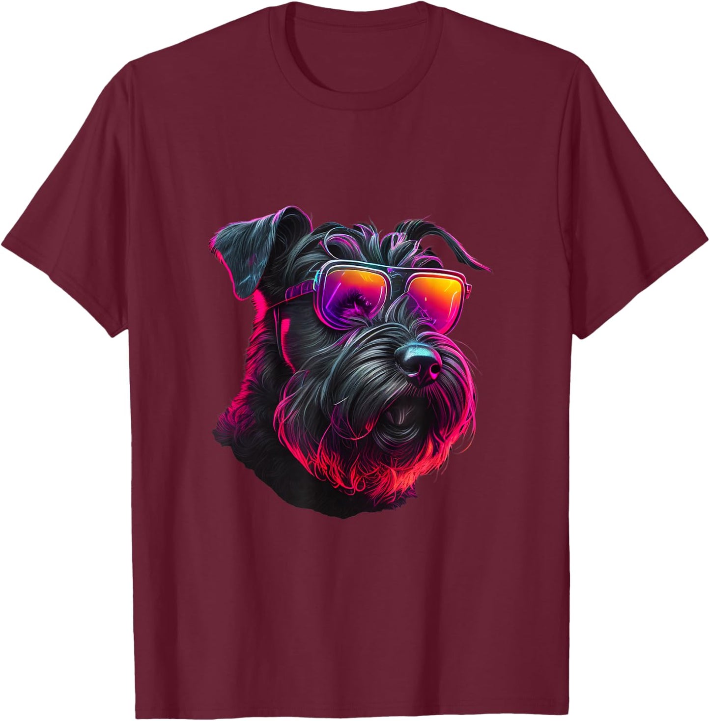 Abstract Giant Schnauzer Dog Lovers Giant Schnauzer Dogs T-Shirt - T-Shirt | Maroon