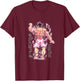 Muscular Anime Bodybuilder Japanese Fitness Gym Graphic T-Shirt - T-Shirt | Maroon