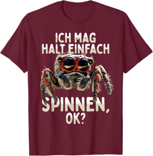 Spider Phidippus Regius Springspinne Ich Mag Halt Spinnen , black T-Shirt - T-Shirt | Maroon