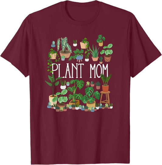 Plant Mom T-Shirt - T-Shirt | Maroon