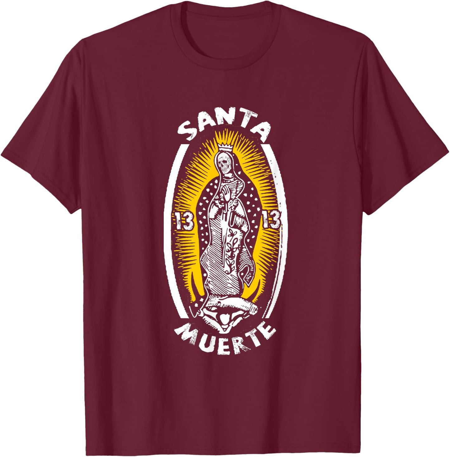 Mexiko Santa Muerte | Skelett Frau | Mexikanisch T-Shirt - T-Shirt | Maroon