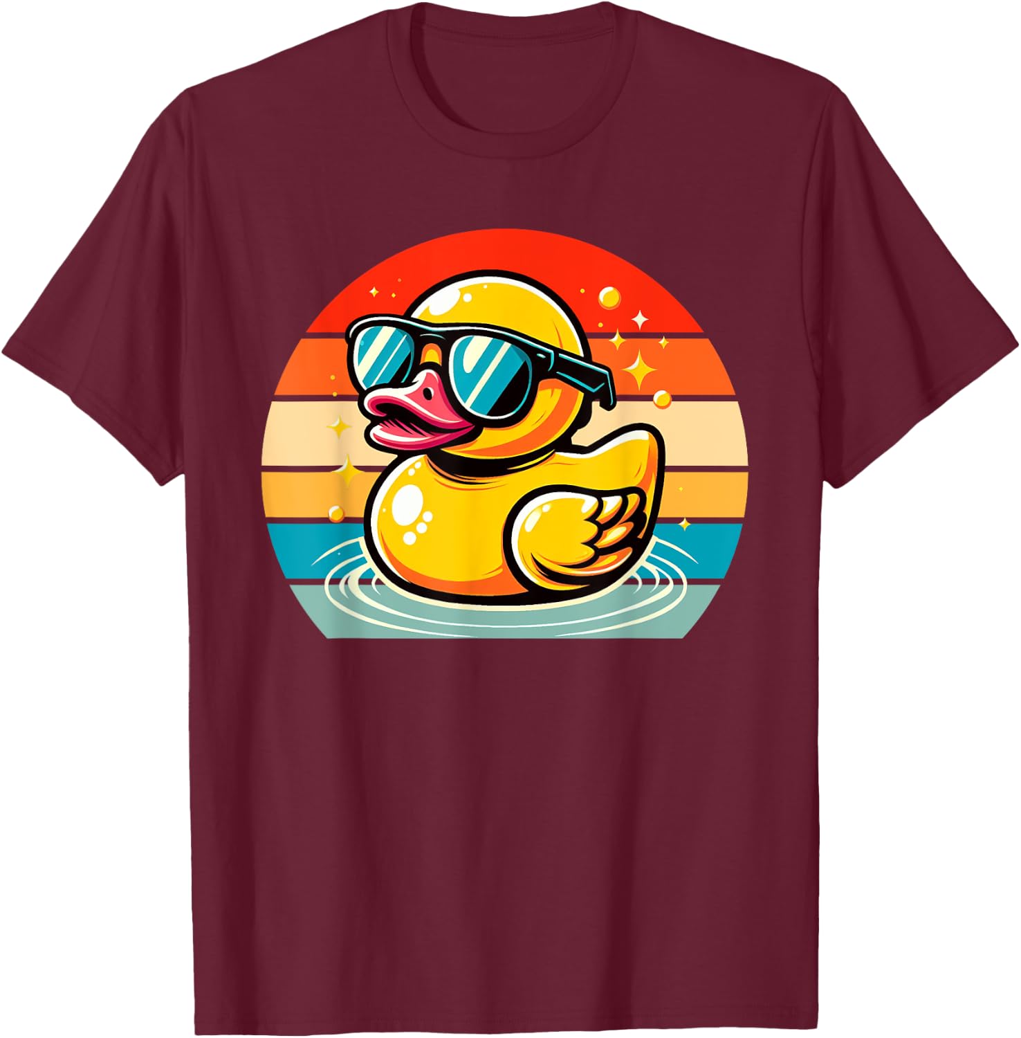 Vintage Duck Gifts Cool Rubber Duck With Sunglasses Duck T-Shirt - T-Shirt | Maroon