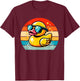 Vintage Duck Gifts Cool Rubber Duck With Sunglasses Duck T-Shirt - T-Shirt | Maroon
